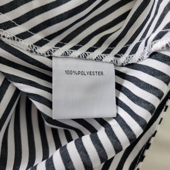 Casual Living Shirt Women Large Top Pleated Stripe 1/2 Sleeve Collared Button Up - Picture 8 of 10